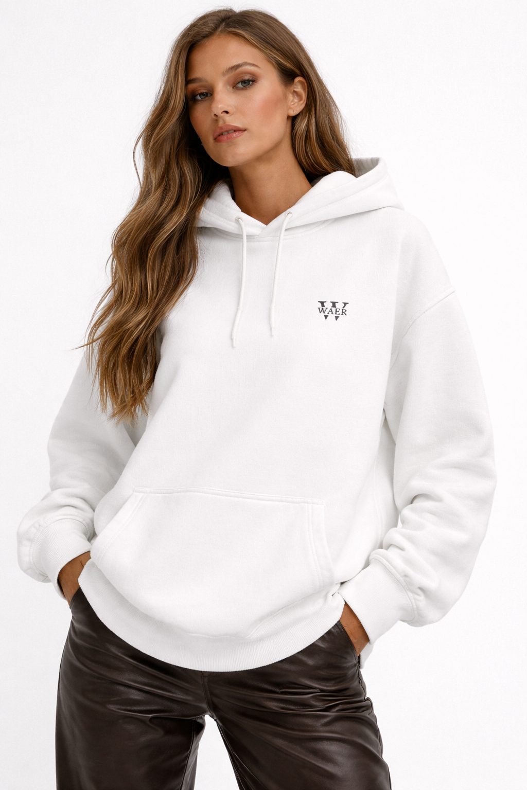 Plain Unisex Oversized Hoodie- White 400GSM