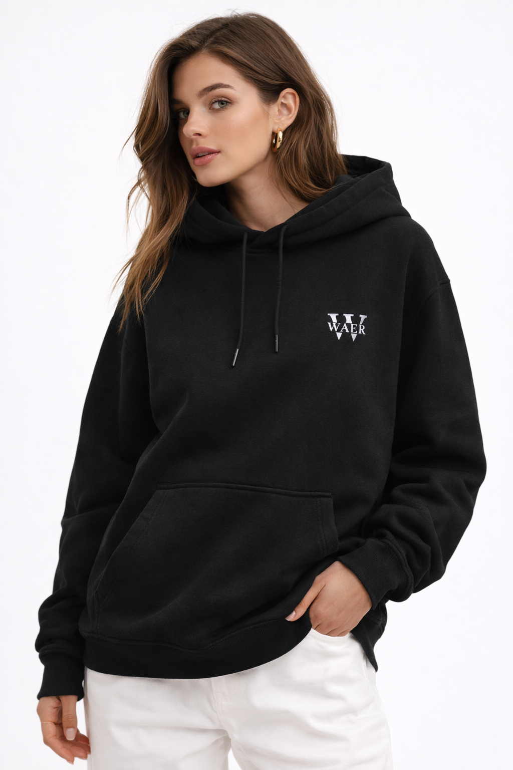 Plain Unisex Oversized Hoodie- Black 400GSM