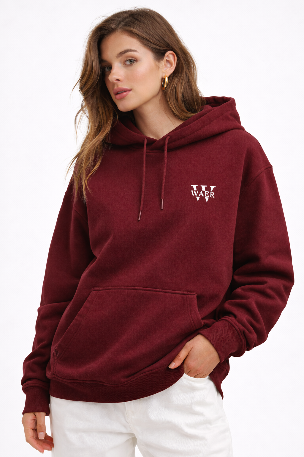 Plain Unisex Oversized Hoodie- Maroon 400GSM